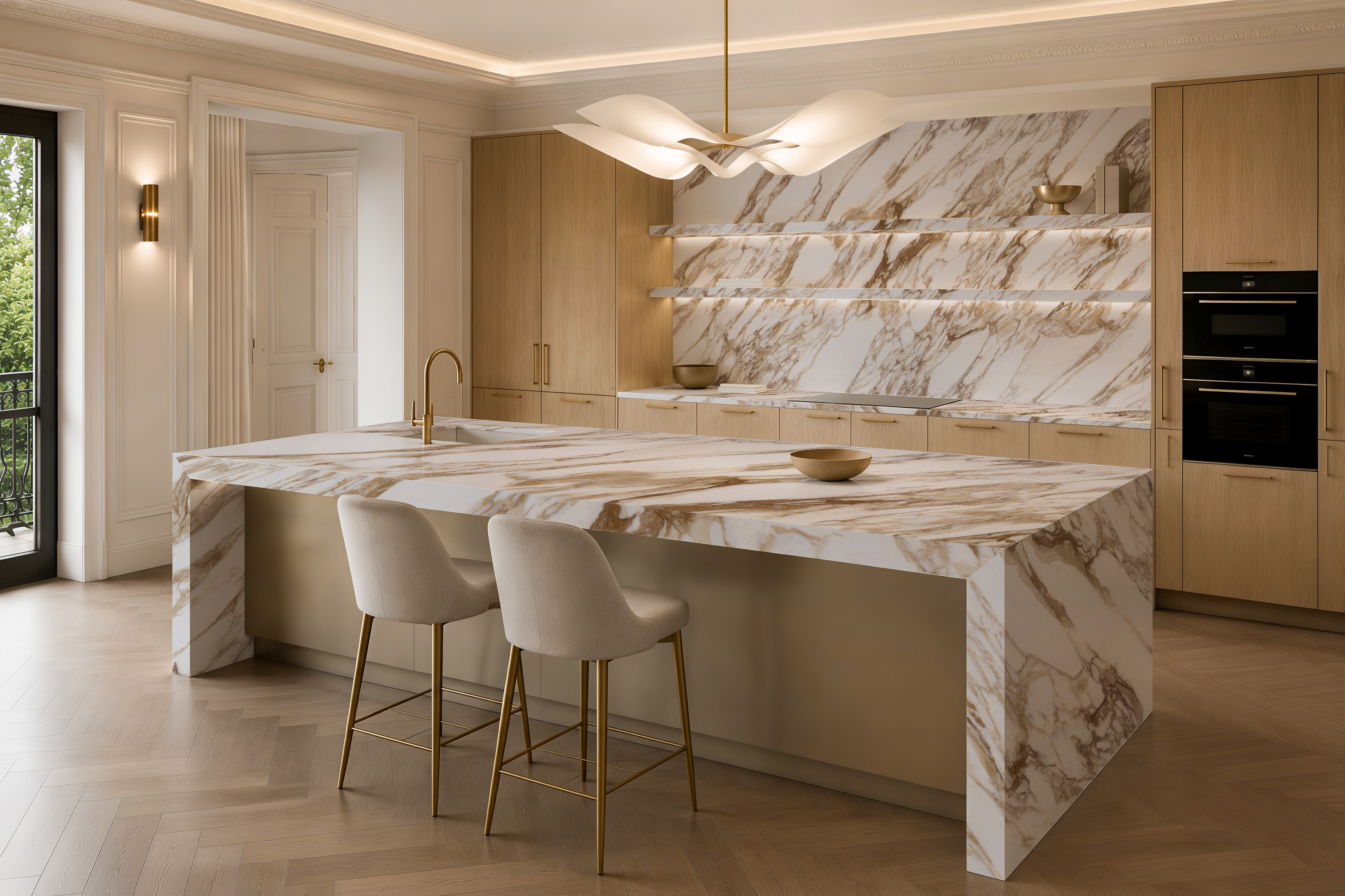 Calacatta Vagli Gold, 9105 — Kitchen application