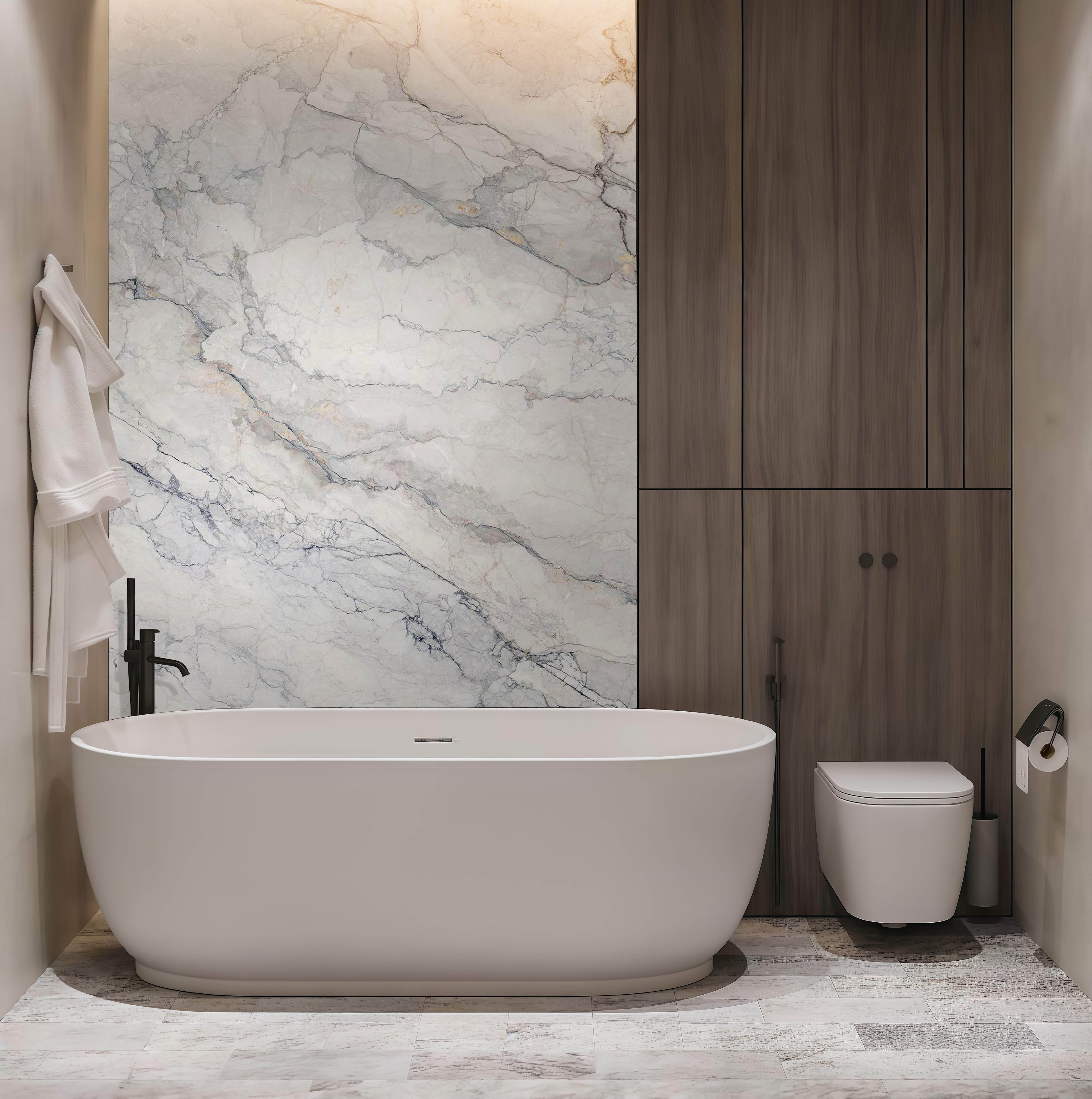 White Camouflage, 9310 — Bathroom interior scene