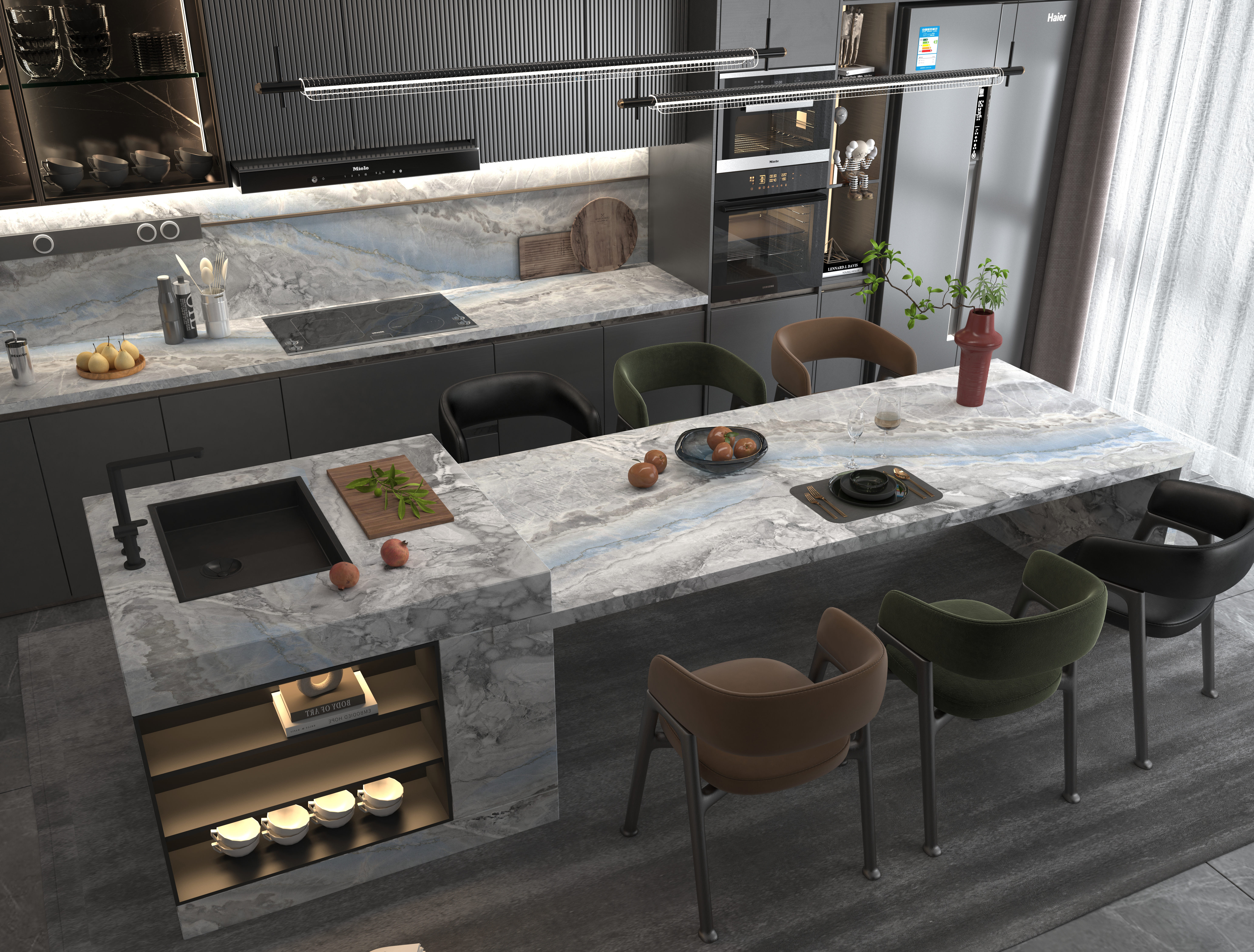 Bulgari Blue, 9308 — Kitchen interior scene