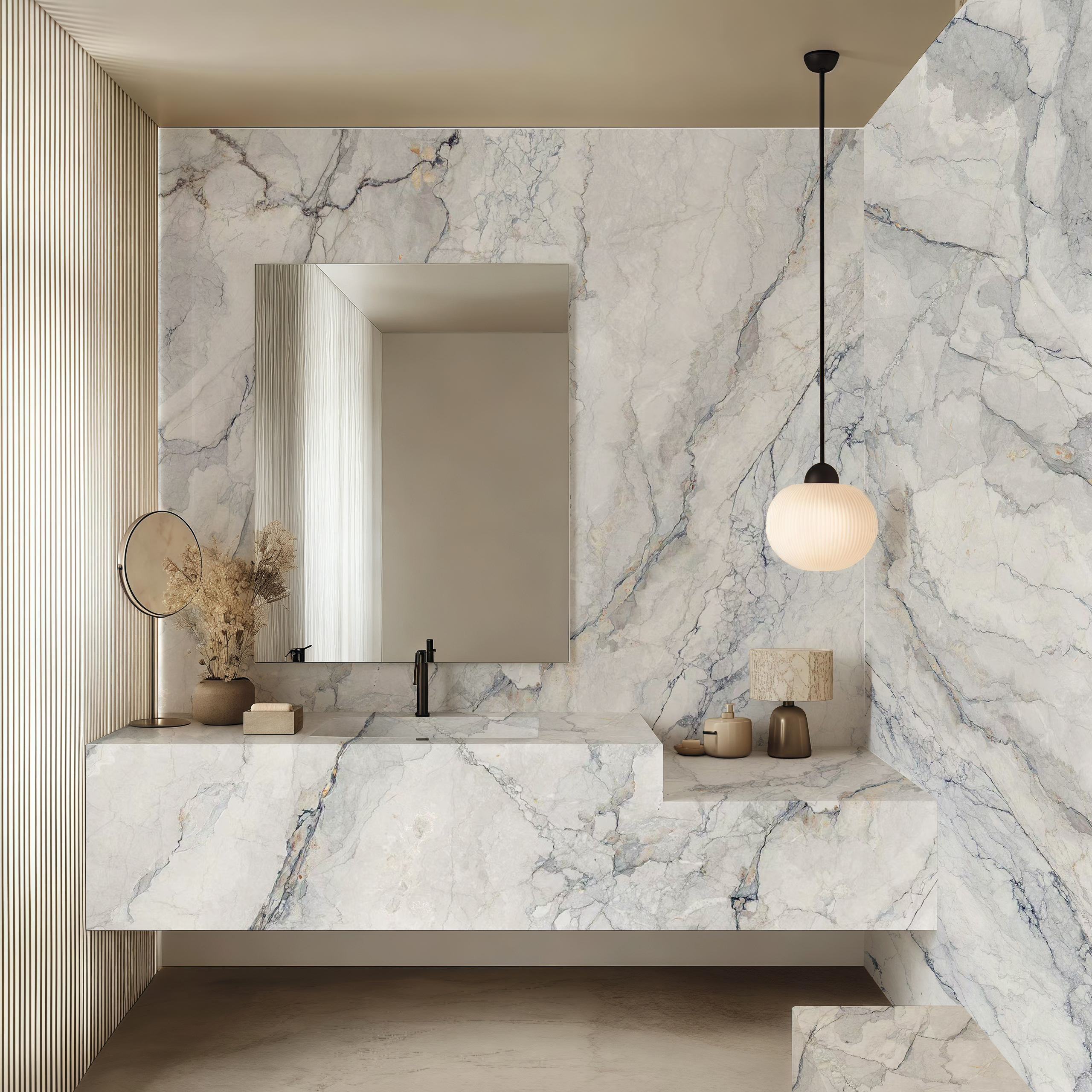 White Camouflage, 9310 — Bathroom interior scene