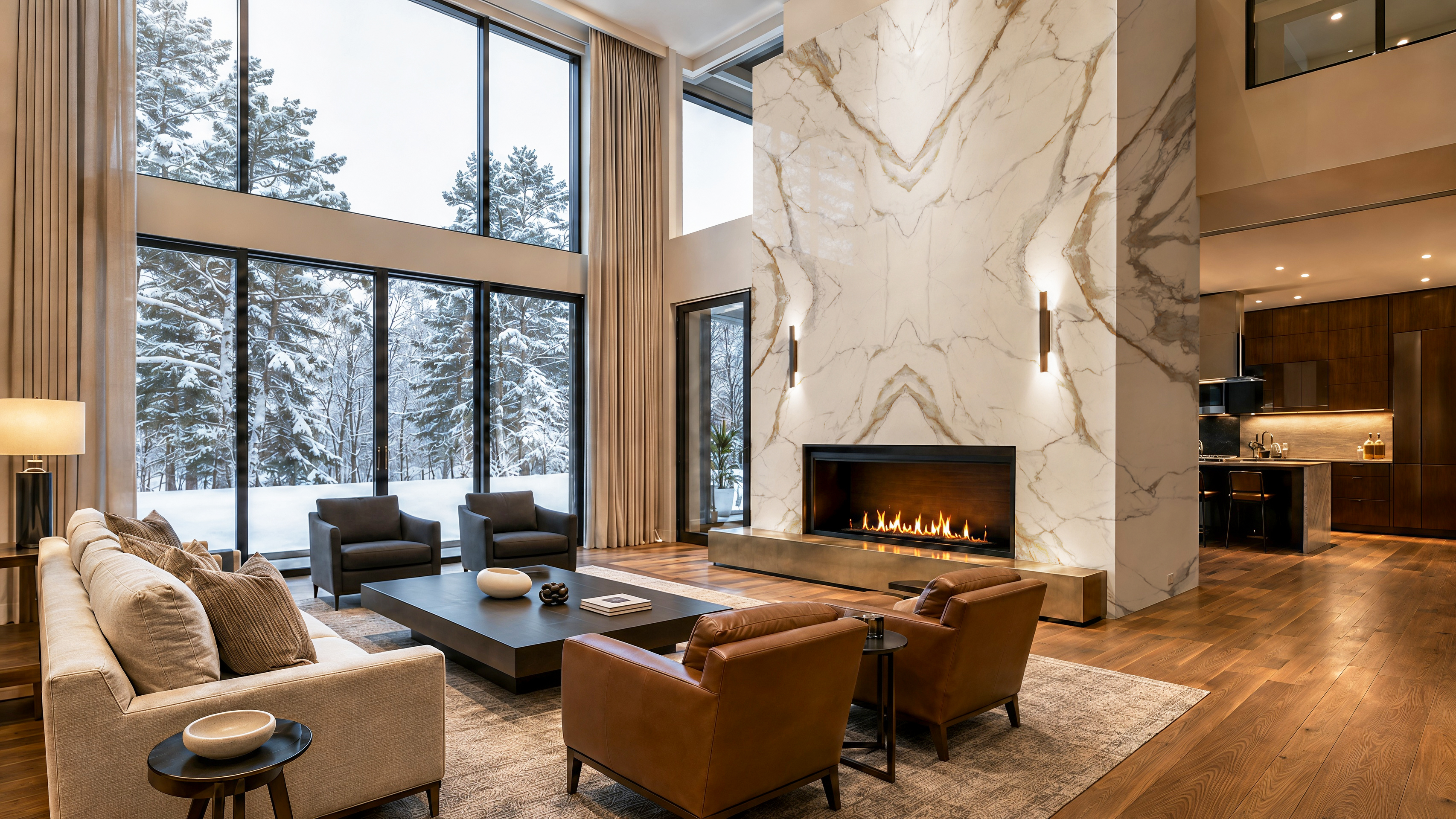 Calacatta Macchia Vecchia, 9101 — Fireplace application