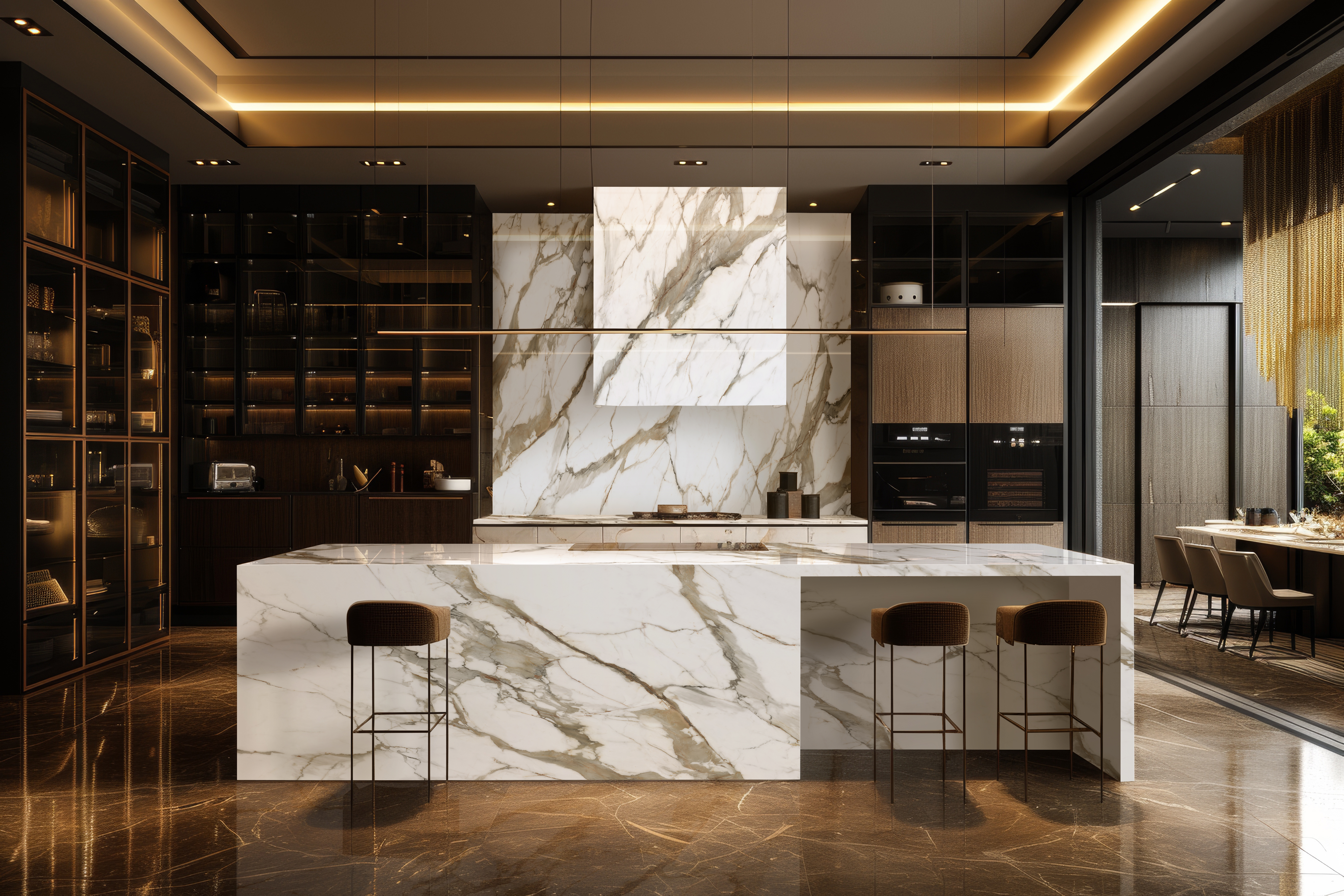 Calacatta Macchia Vecchia, 9101 — Kitchen interior scene