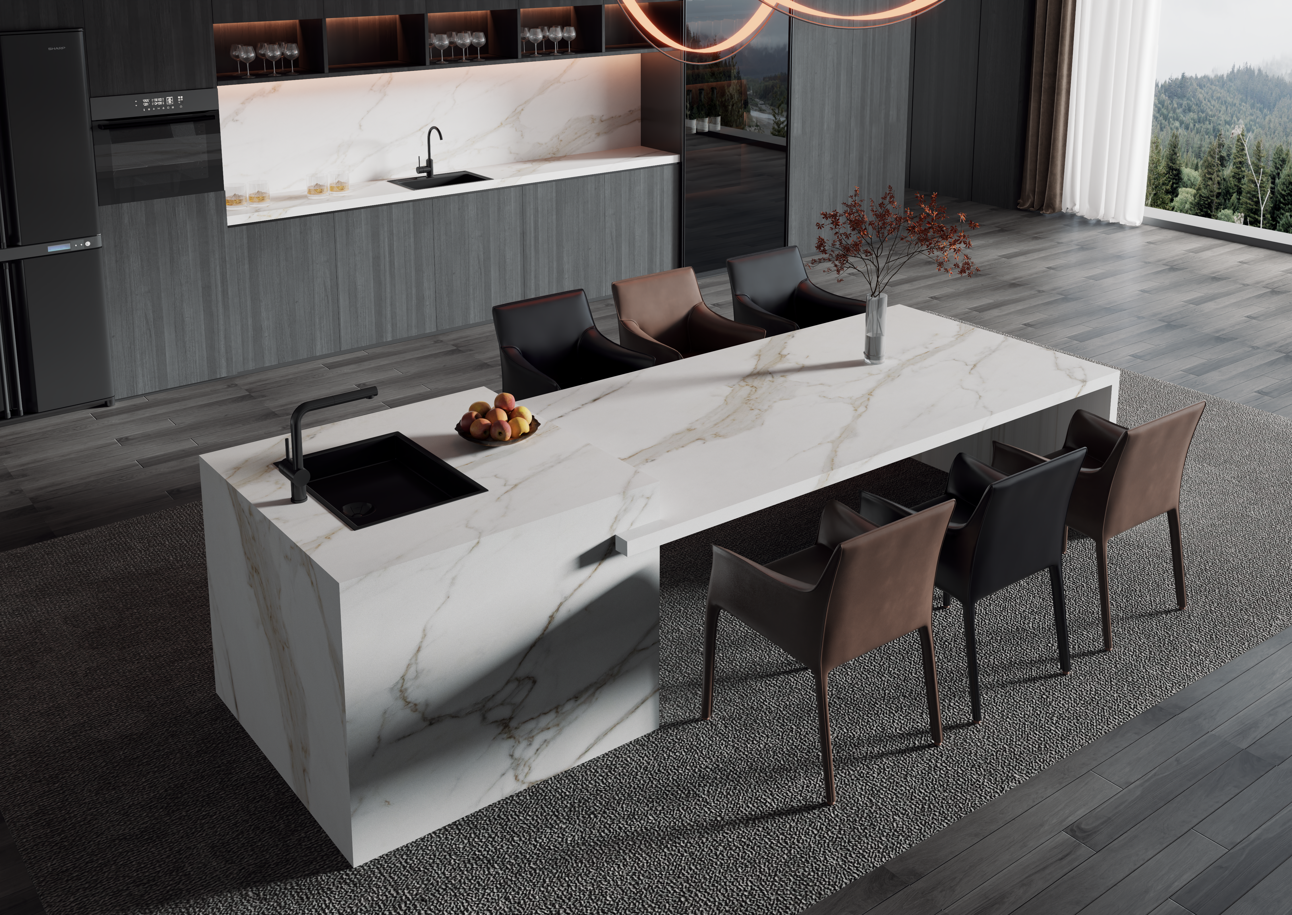 Calacatta Oro, 9103 — Kitchen interior scene