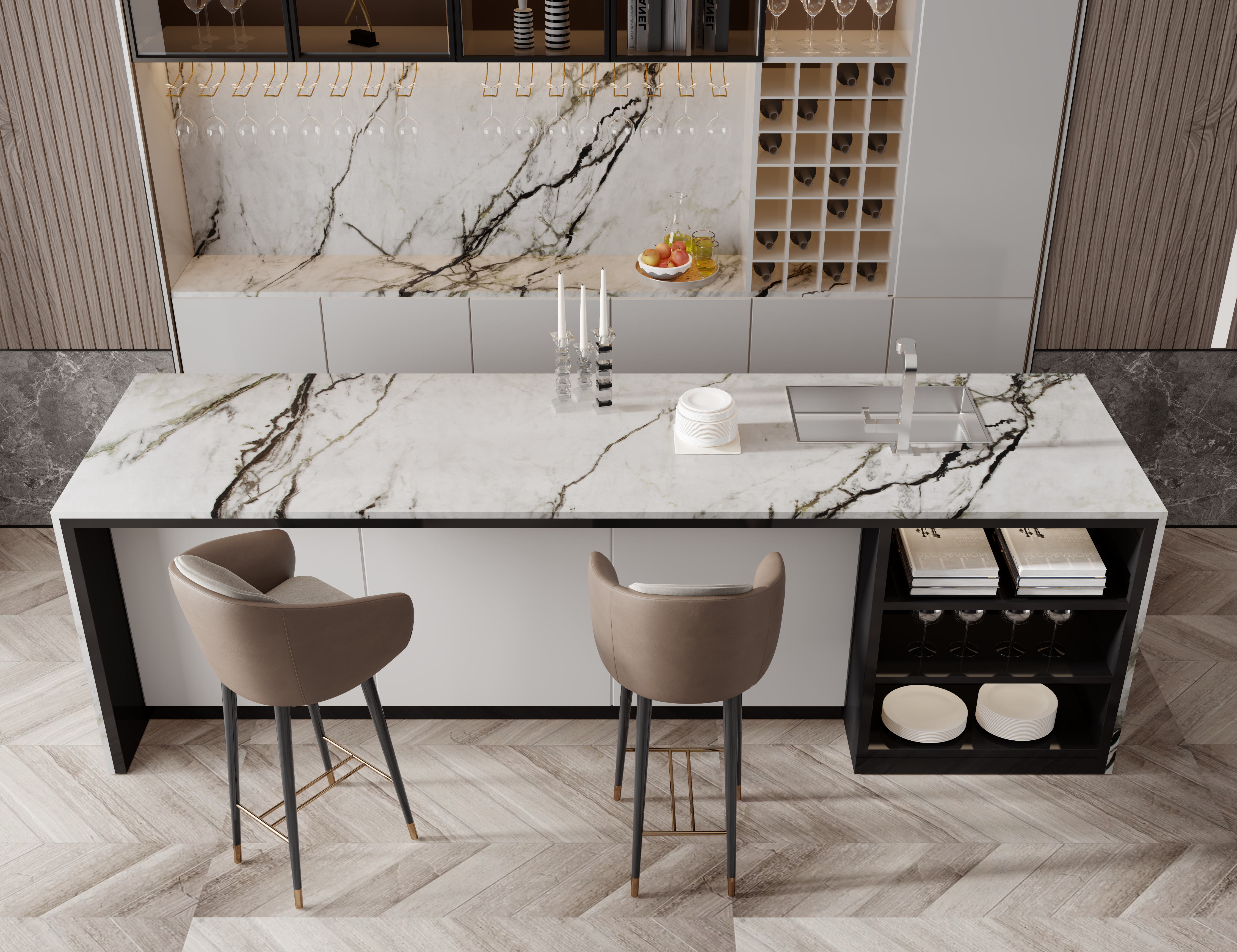 Opus White, 9107 — Kitchen interior scene
