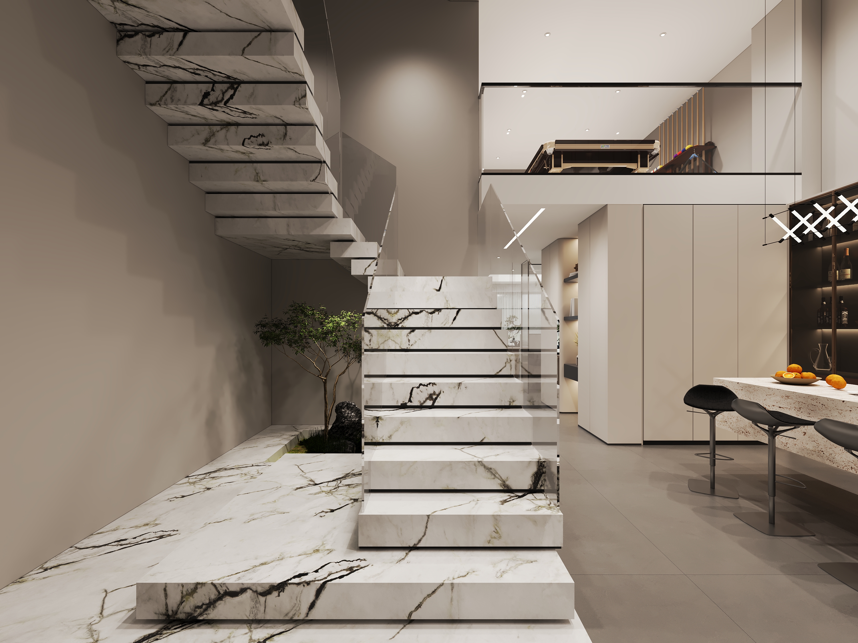Opus White, 9107 — stair application